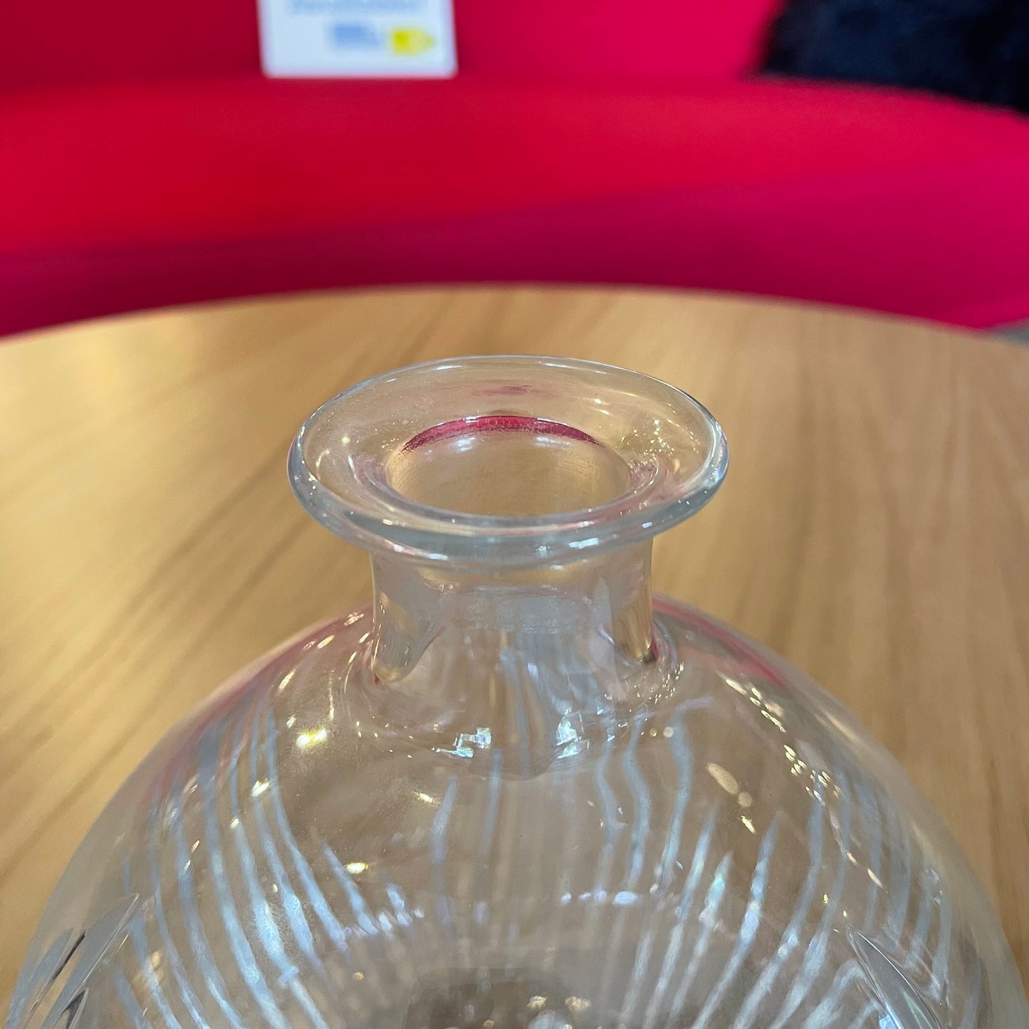 Round Ball Shaped with Grooved Detailing Decanter
