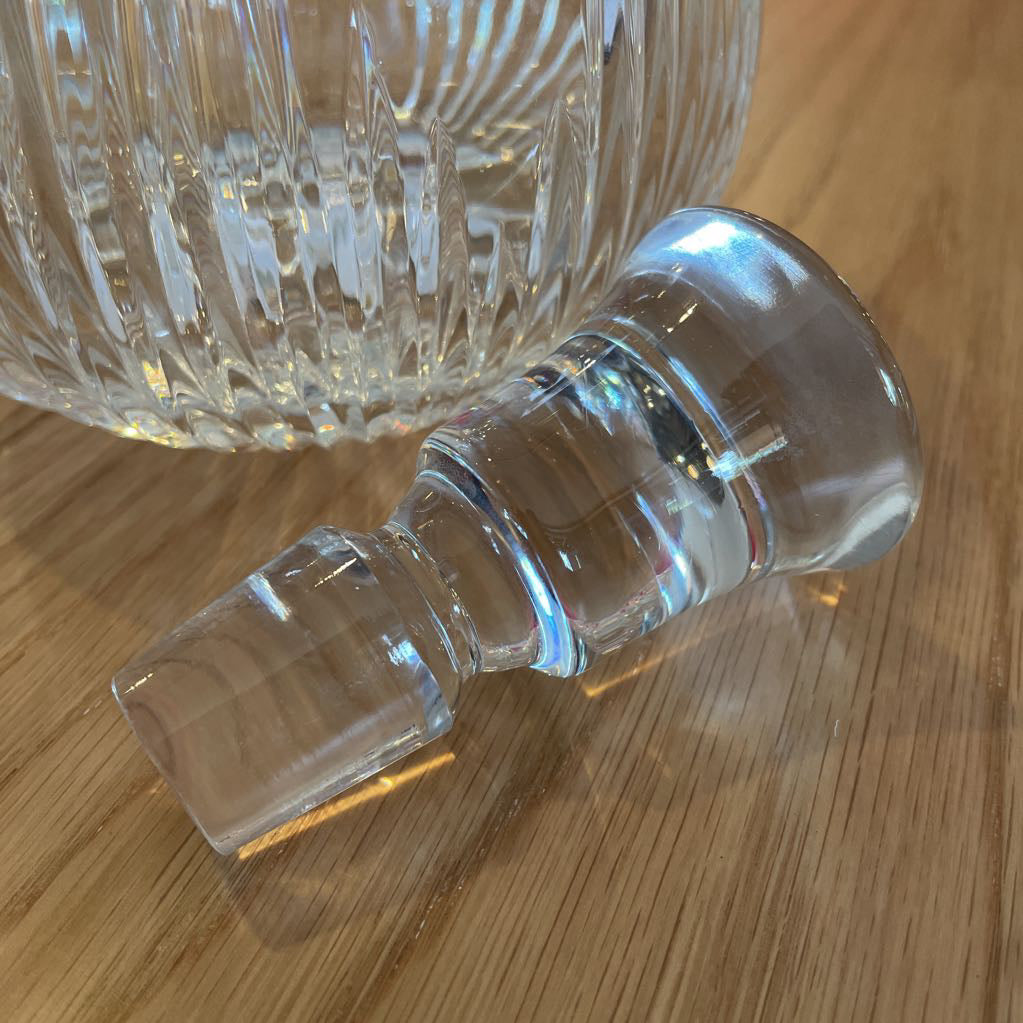 Round Ball Shaped with Grooved Detailing Decanter