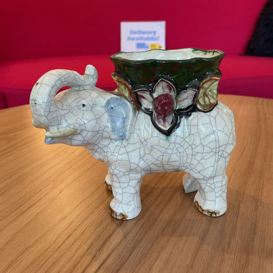Crackle Pottery Elephant Planter SMALLS