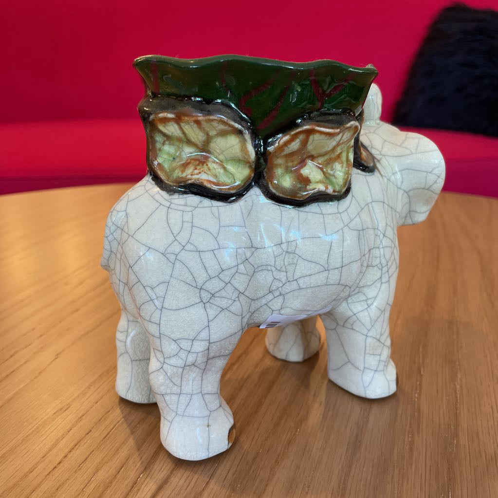 Crackle Pottery Elephant Planter