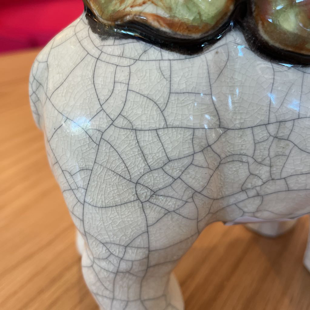 Crackle Pottery Elephant Planter