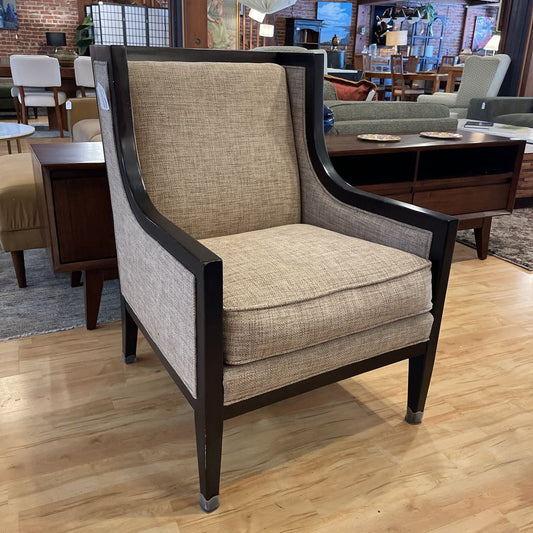 Bernhardt Blackwood Sloped Arm Woven Beige Upholstery Accent Chair