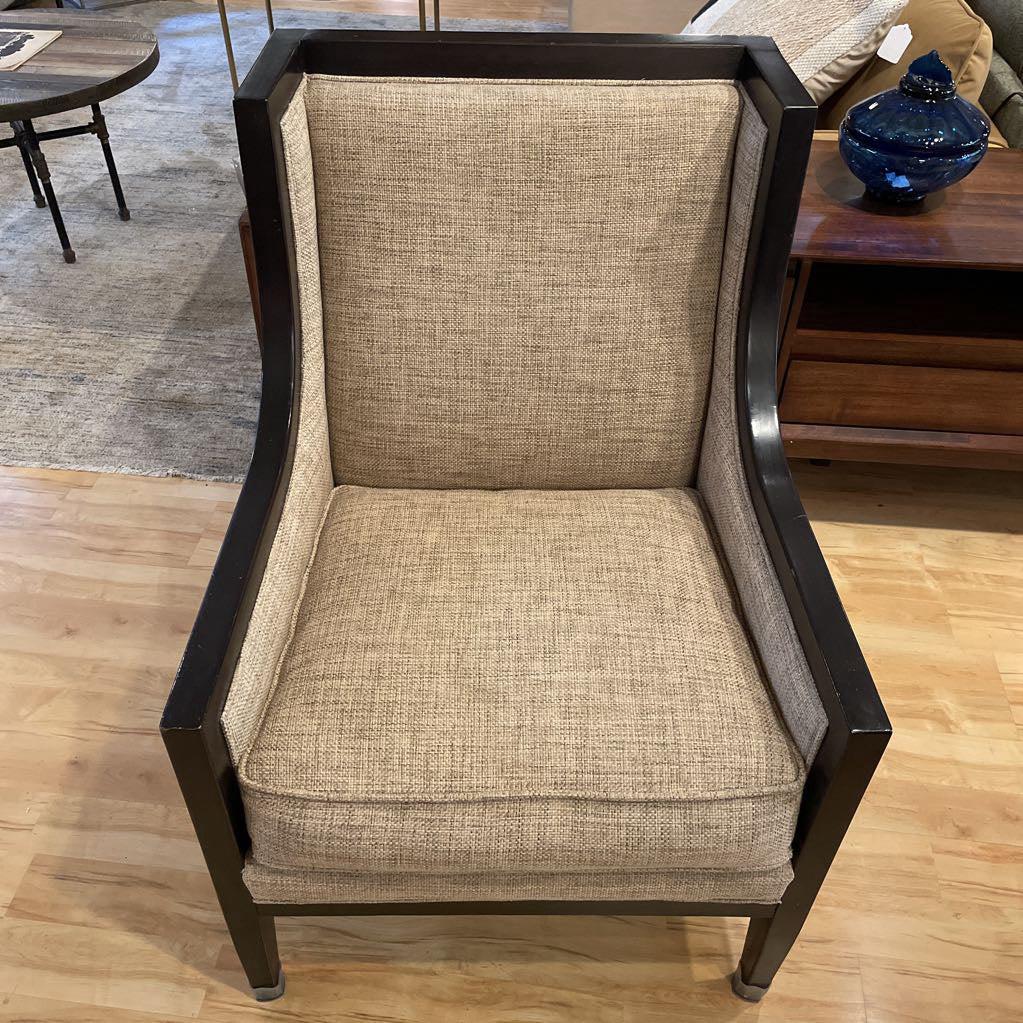 Bernhardt Blackwood Sloped Arm Woven Beige Upholstery Accent Chair