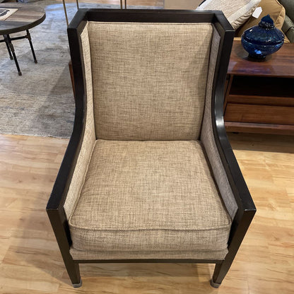 Bernhardt Blackwood Sloped Arm Woven Beige Upholstery Accent Chair