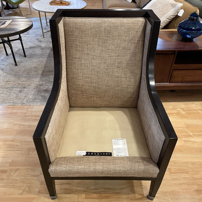 Bernhardt Blackwood Sloped Arm Woven Beige Upholstery Accent Chair
