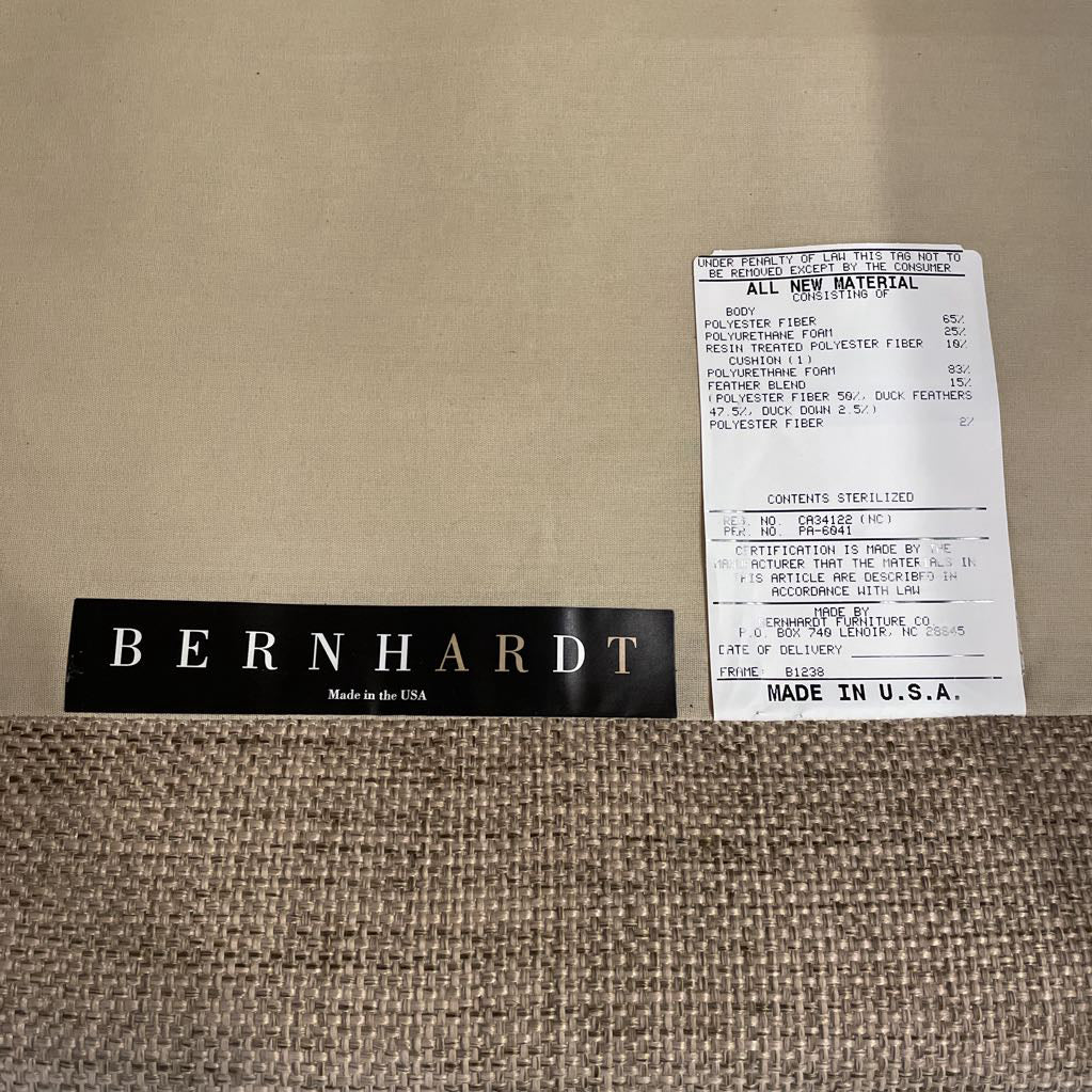 Bernhardt Blackwood Sloped Arm Woven Beige Upholstery Accent Chair