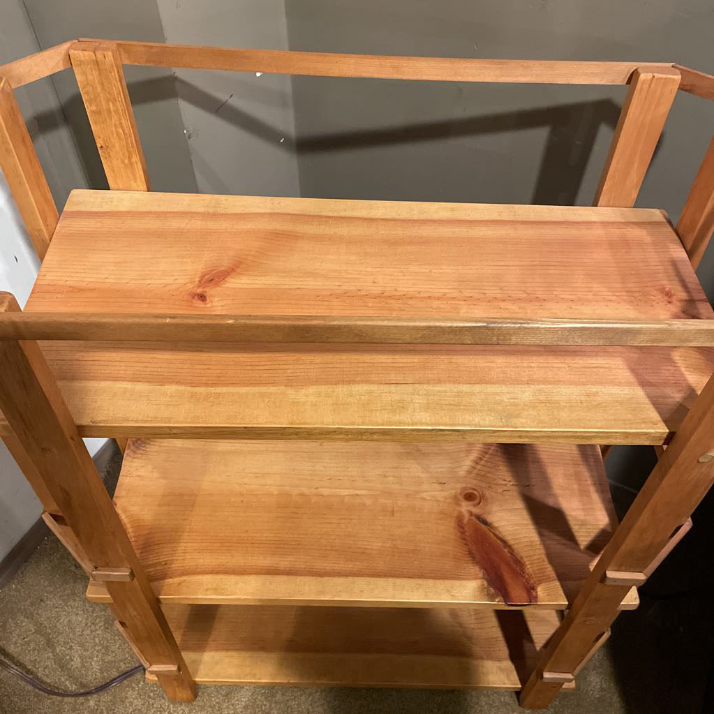Rustic Wooden 3 Tier Open Etagere