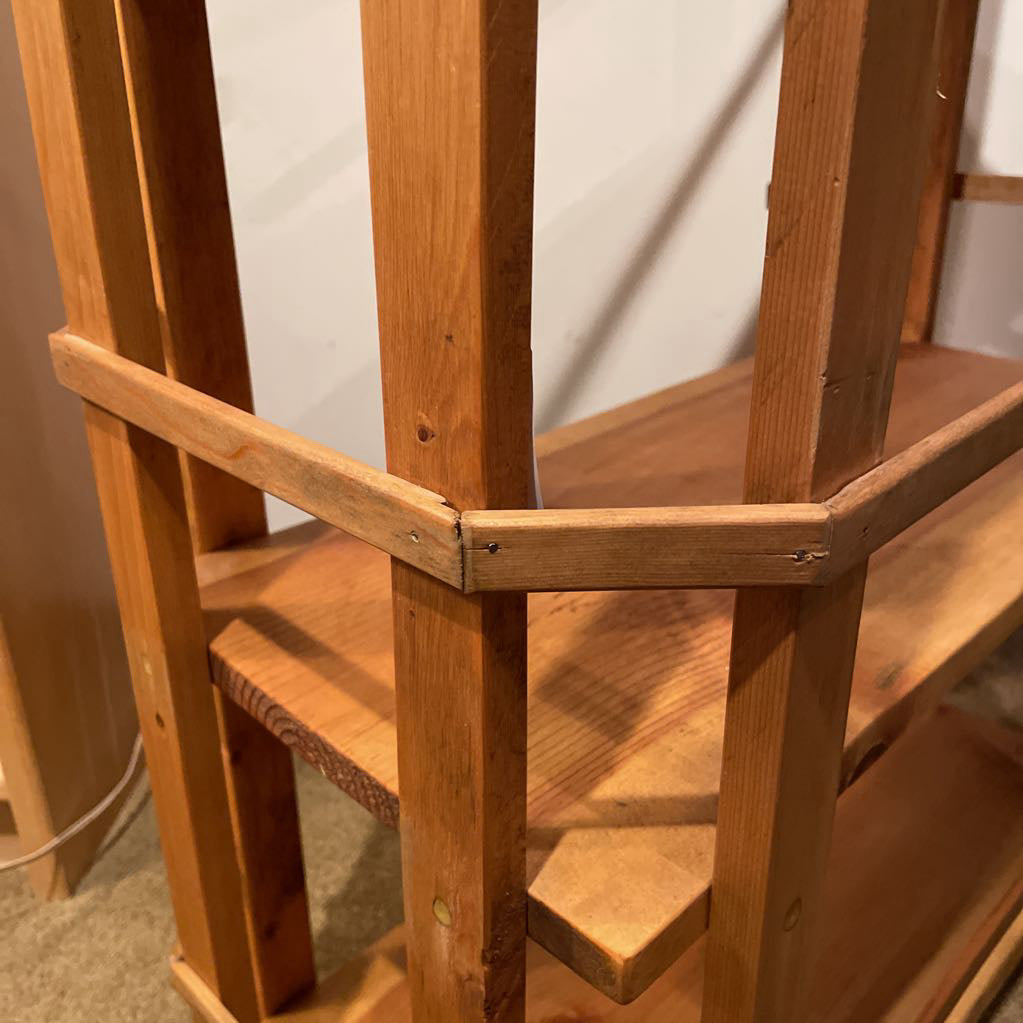 Rustic Wooden 3 Tier Open Etagere
