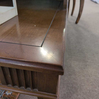 MCM Step Up End Table w/Marble Top