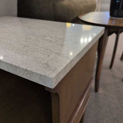 MCM Step Up End Table w/Marble Top