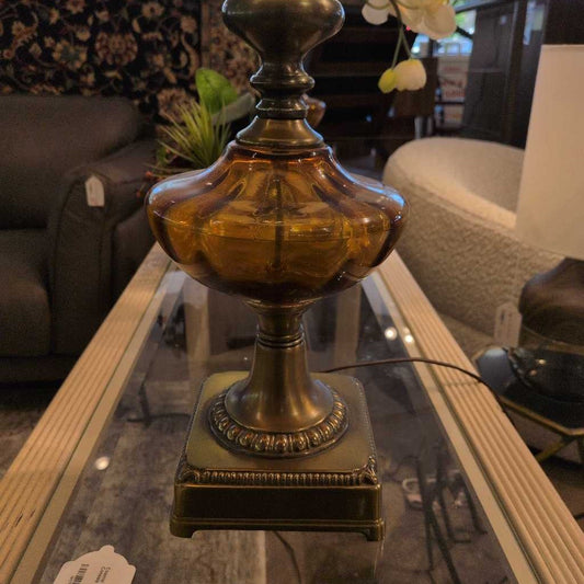 Amber & Brass Lamp