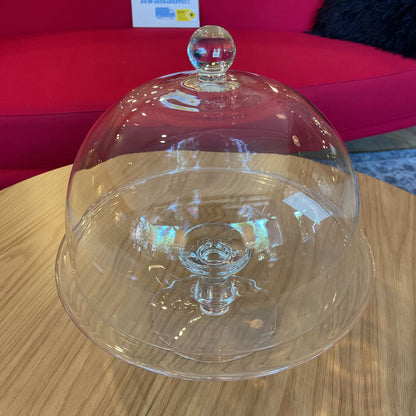 Glass Pedestal Cake Plate with Large Dome