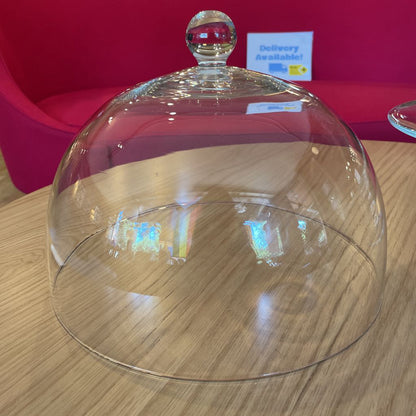 Glass Pedestal Cake Plate with Large Dome