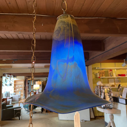 Blue & Green Handblown Wizard's Hat Swag Lamp