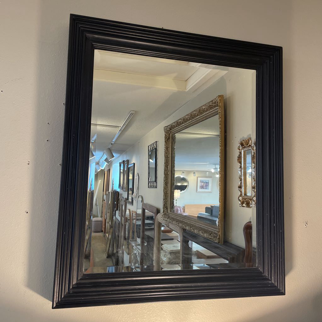 Large Mirror with Heavy Dark Wood Frame C MIRRORS