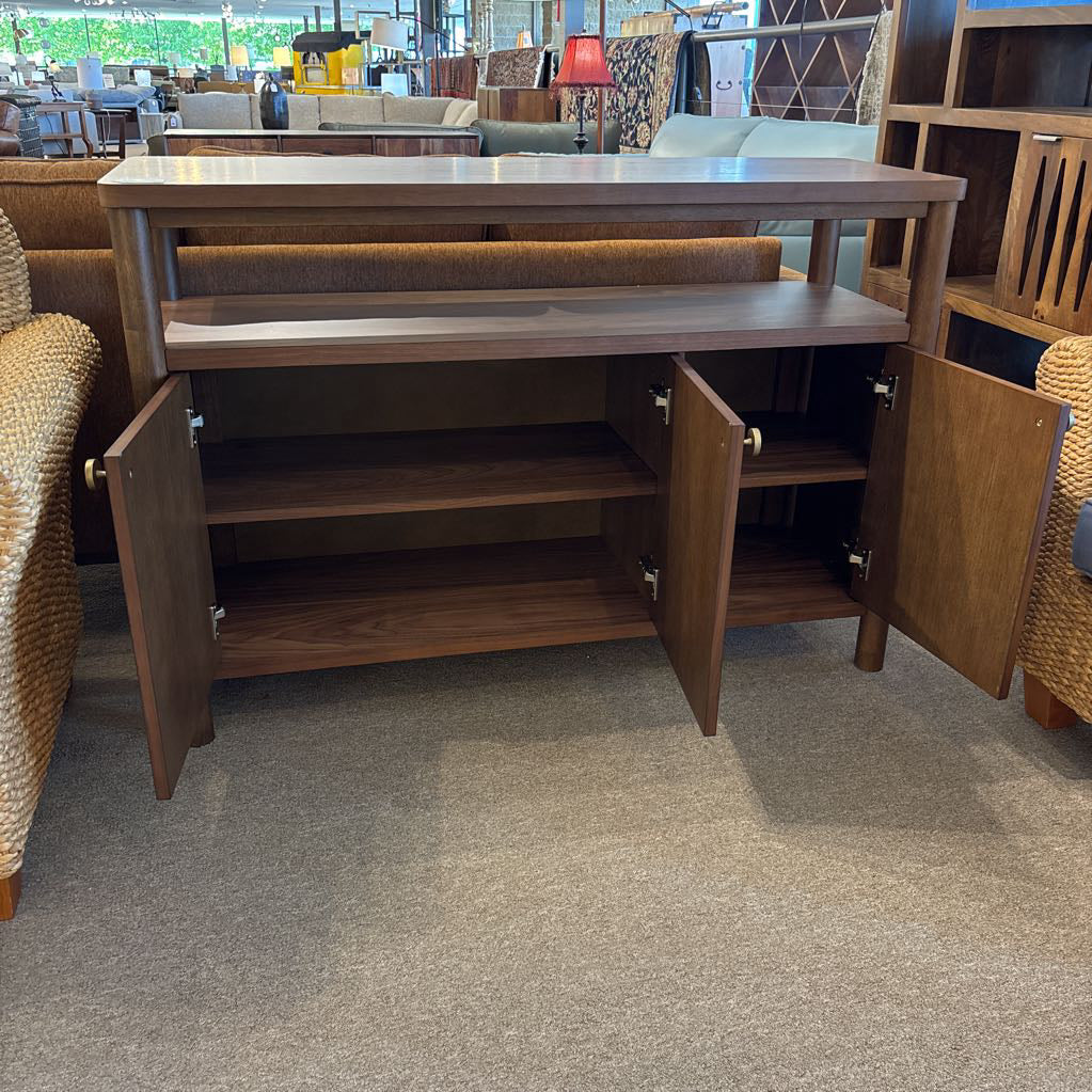 Walnut Open Shelf Sideboard