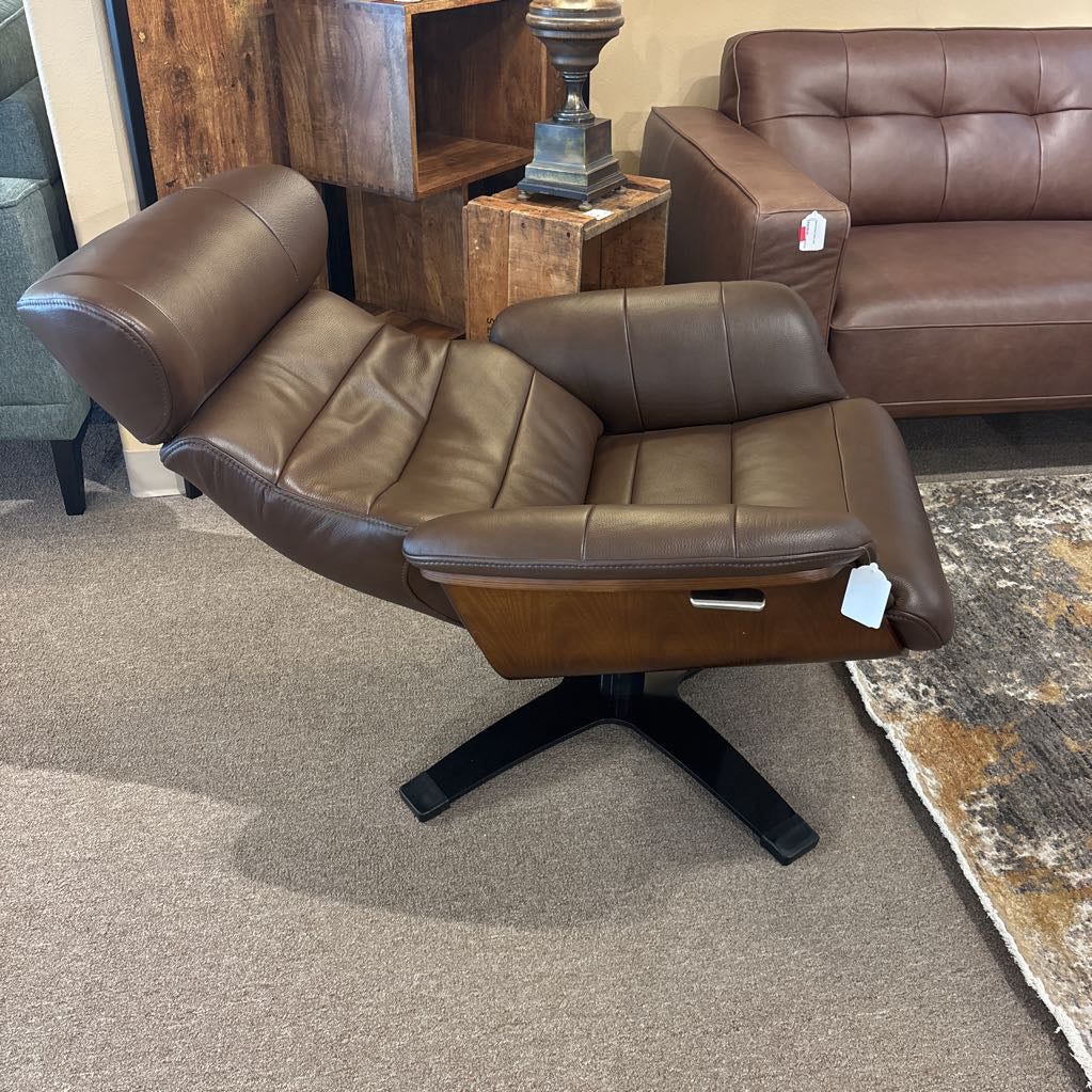 Zulia Mocha Leather Accent Chair