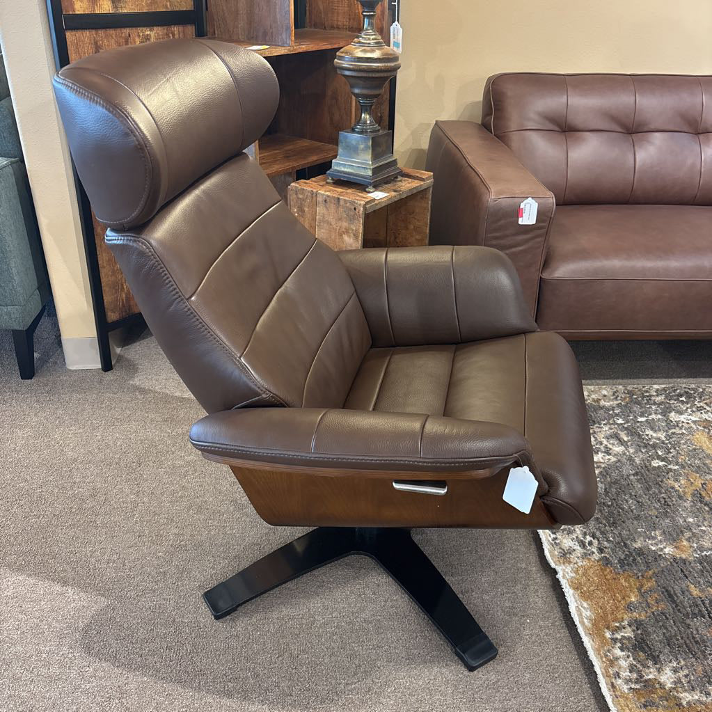Zulia Mocha Leather Accent Chair