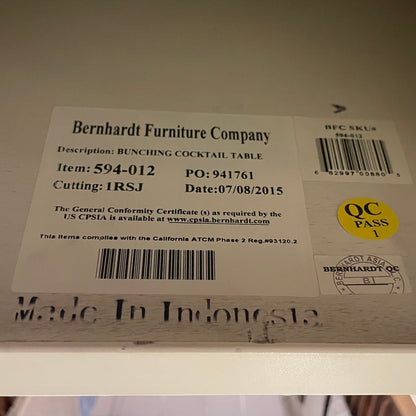 Bernhardt White Curvy x Base End Table AS IS C SIDE TABLES