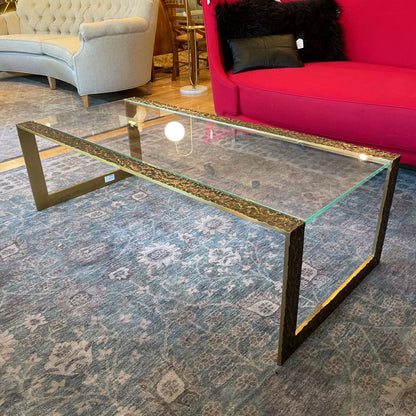 Baker Thomas Pheasant Pompeii Brass Cocktail Table