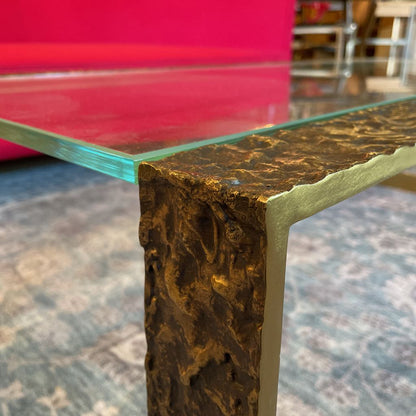 Baker Thomas Pheasant Pompeii Brass Cocktail Table