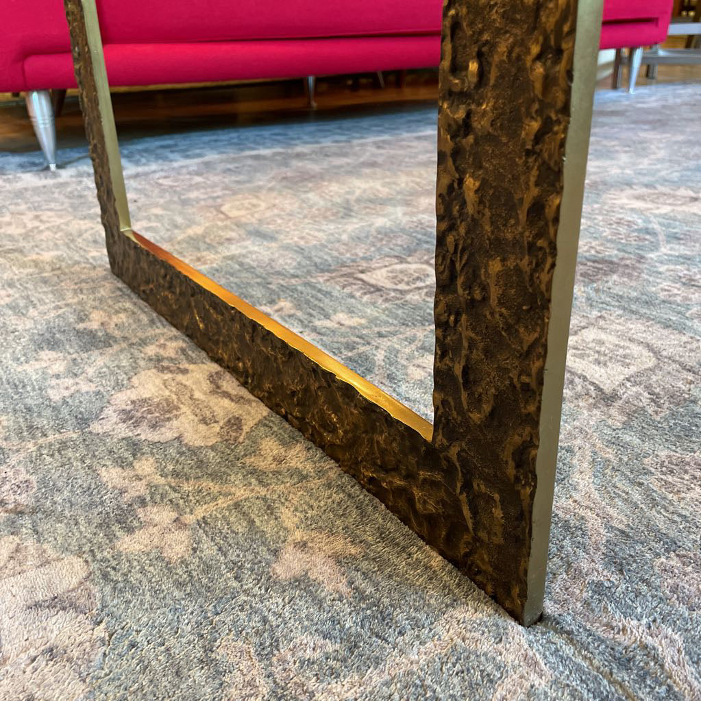 Baker Thomas Pheasant Pompeii Brass Cocktail Table