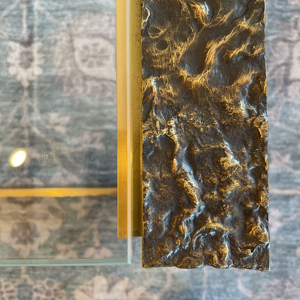 Baker Thomas Pheasant Pompeii Brass Cocktail Table