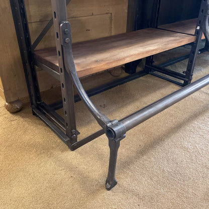 RH Iron Frame Double Wide Library Shelves