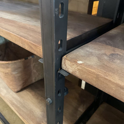 RH Iron Frame Double Wide Library Shelves