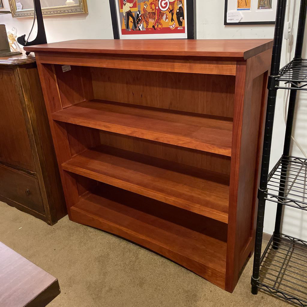 3 Tier Cherry Wood Mid Height Bookshelf