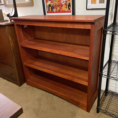 3 Tier Cherry Wood Mid Height Bookshelf