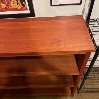 3 Tier Cherry Wood Mid Height Bookshelf