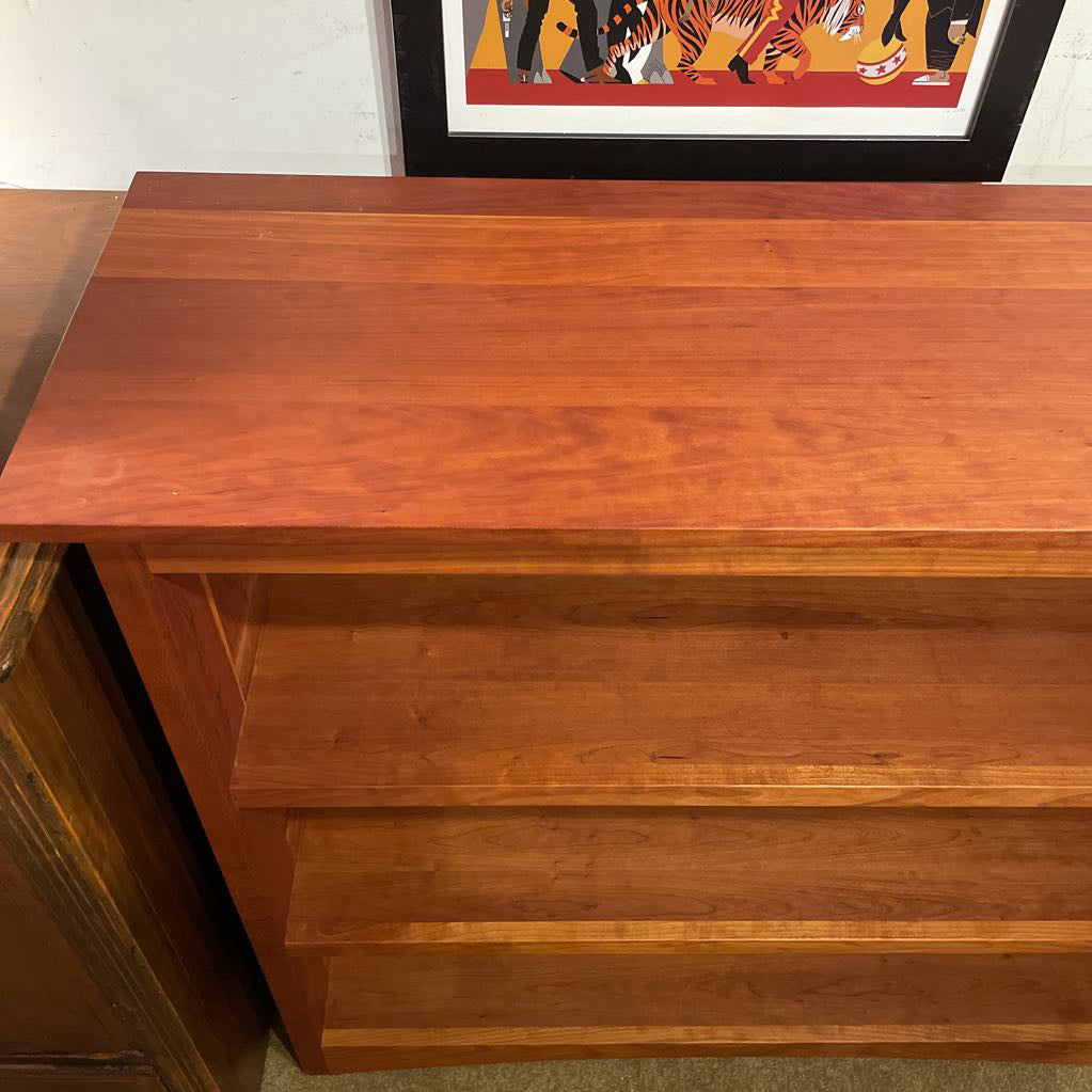 3 Tier Cherry Wood Mid Height Bookshelf