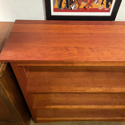 3 Tier Cherry Wood Mid Height Bookshelf