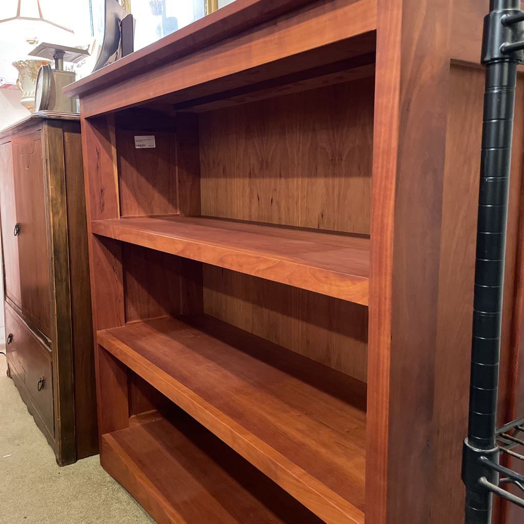 3 Tier Cherry Wood Mid Height Bookshelf
