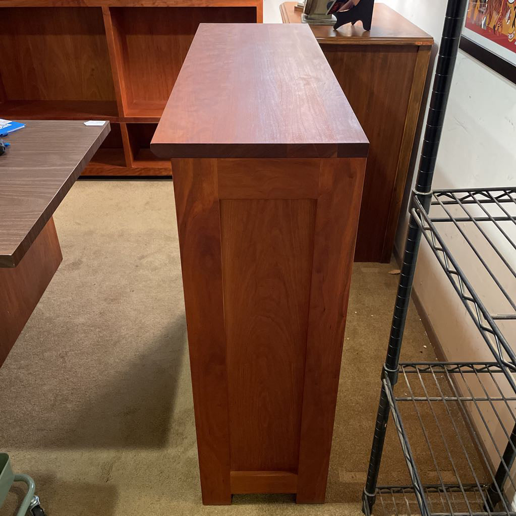 3 Tier Cherry Wood Mid Height Bookshelf