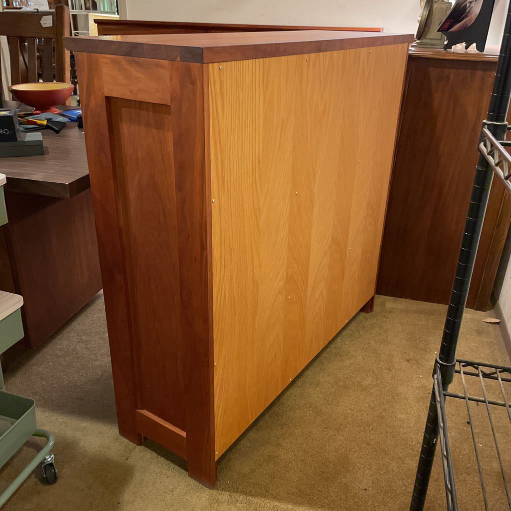 3 Tier Cherry Wood Mid Height Bookshelf