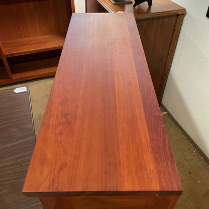3 Tier Cherry Wood Mid Height Bookshelf