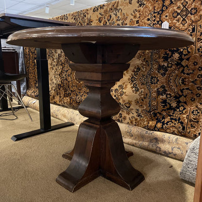 Checker Board Top Round Wooden Game Table