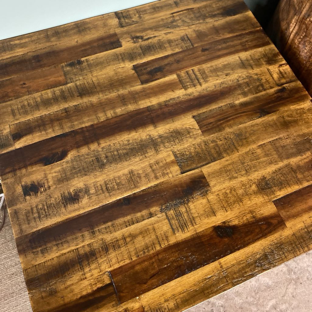Large Rustic Wood Side Table w/Drawer C SIDE TABLES