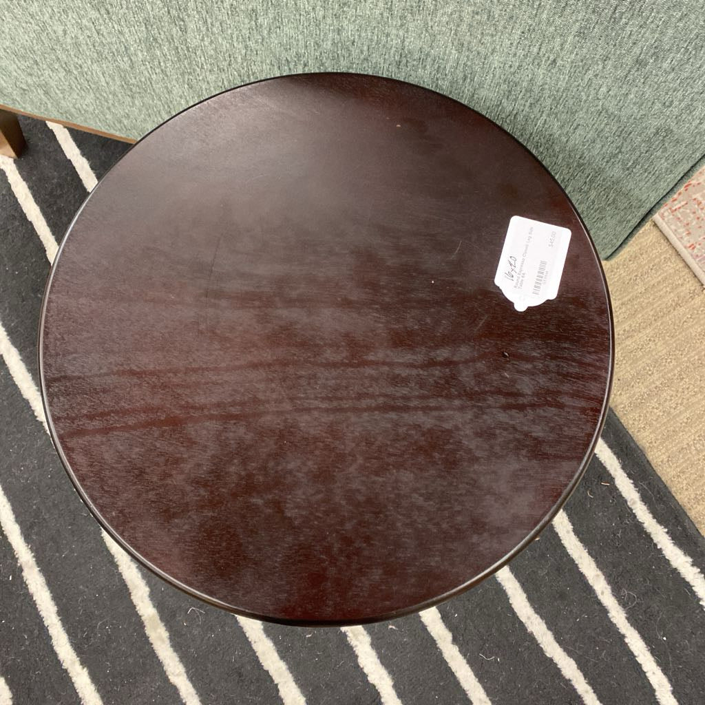 Round Espresso Classic Leg Side Table C SIDE TABLES