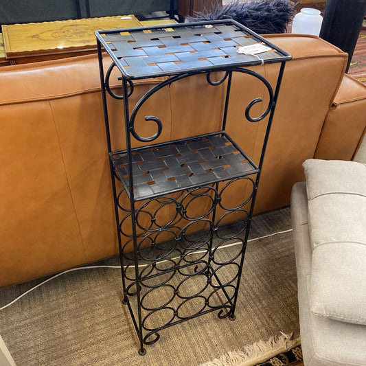 Woven Dark Metal Wine Table C SIDE TABLES