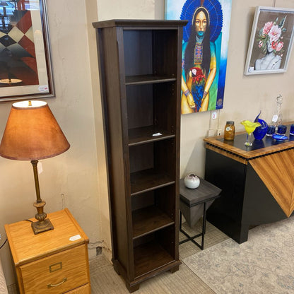 Dark Wood Narrow Bookcase C BOOKSHELVES