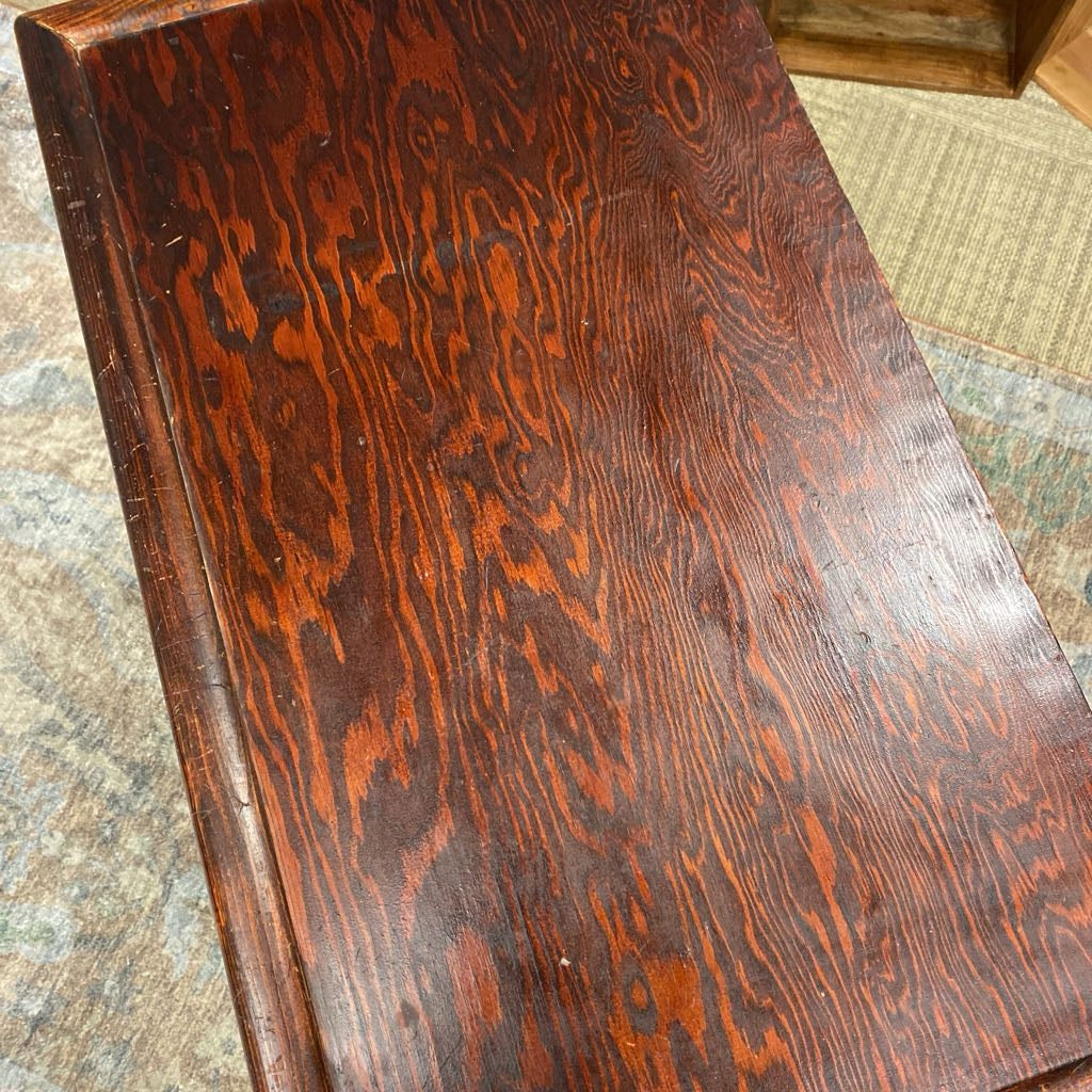 Vintage Dark Wood Four Drawer Chest w/Target Pulls C CABINETS