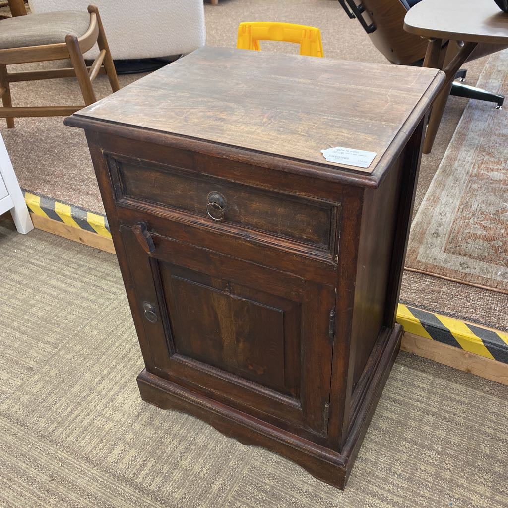 Rustic Hardwood Side Cabinet (AS IS) C SIDE TABLES