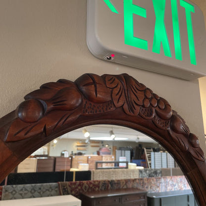 Oval Wood Carved Mirror