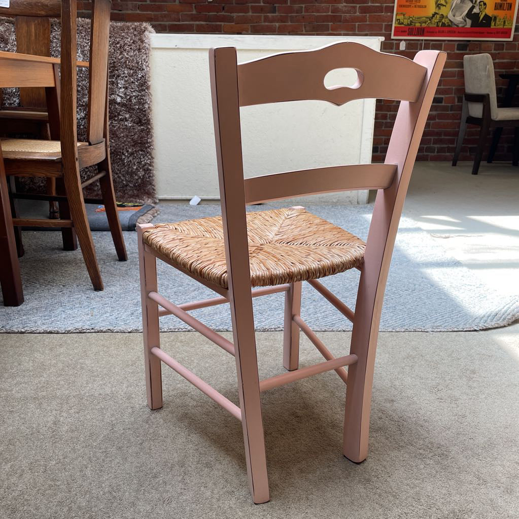 PB Blush Pink & Wicker Child's Chair