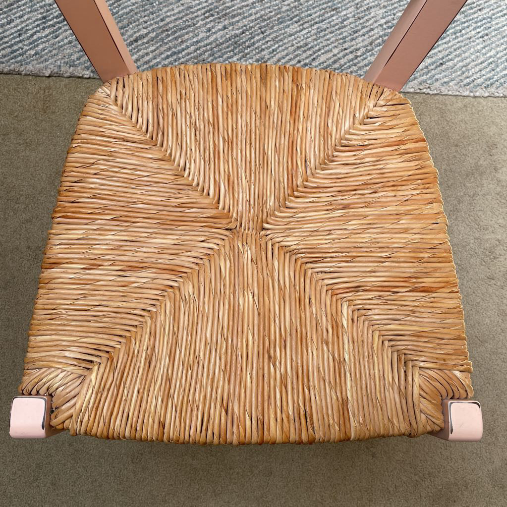 PB Blush Pink & Wicker Child's Chair