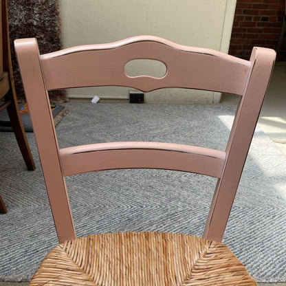 PB Blush Pink & Wicker Child's Chair