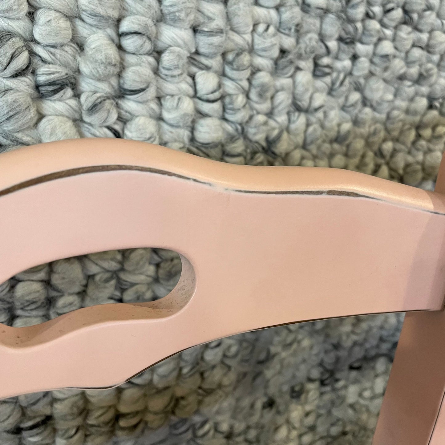 PB Blush Pink & Wicker Child's Chair